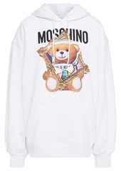 Moschino Woman Oversized Printed French Cotton-terry Hoodie White