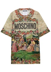 Moschino Woman Printed Cotton-jersey T-shirt Beige