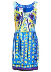 Moschino Woman Printed Crepe Mini Dress Blue