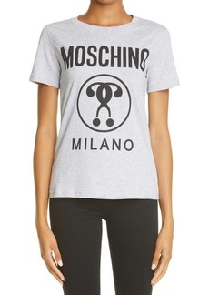 Moschino Women's Double Question Mark Logo Graphic Tee in Fantasy Print Grey at Nordstrom