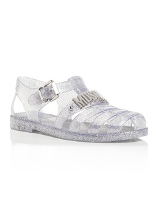 Moschino Women's Glitter Jelly Caged Strap Sandals