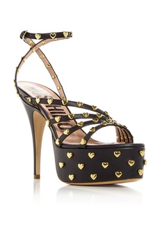 Moschino Women's Heart Stud Platform High Heel Sandals