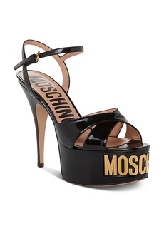 Moschino Women's Logo Crossover High Heel Platform Sandals