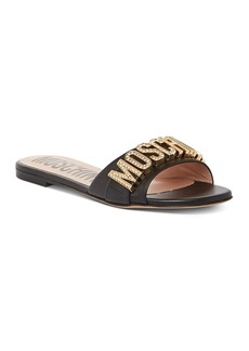 Moschino Women's Logo Hardware Slip On Slide Sandals