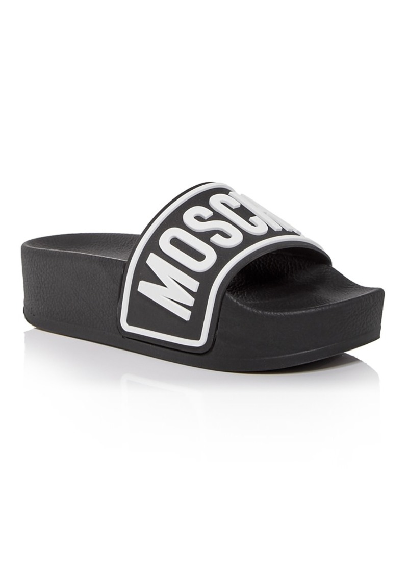 Moschino Women's Platform Logo Slide Sandals