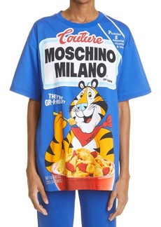 Moschino x Kellogg's Tony the Tiger Oversize Graphic Tee in 1299 Fantasy Print Blue at Nordstrom
