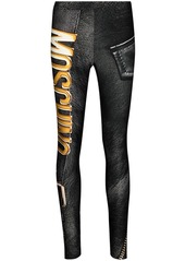 Moschino biker-style graphic-print leggings