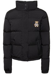 Moschino Nylon Teddy Bear Patch Puffer Jacket