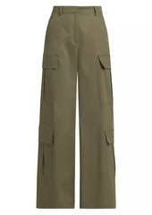 Moschino Olive Stretch Wide-Leg Pants