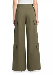 Moschino Olive Stretch Wide-Leg Pants