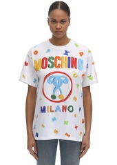 Moschino Over Magnet Print Cotton Jersey T-shirt