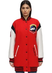 Moschino Oversize Wool Blend Varsity Jacket