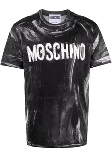 Moschino paint-effect logo-print T-shirt
