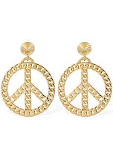 Moschino Peace Clip-on Pendant Earrings