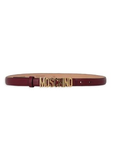 Moschino Plaque Logo Leather Belt