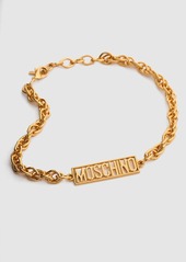 Moschino Plate Logo Collar Necklace