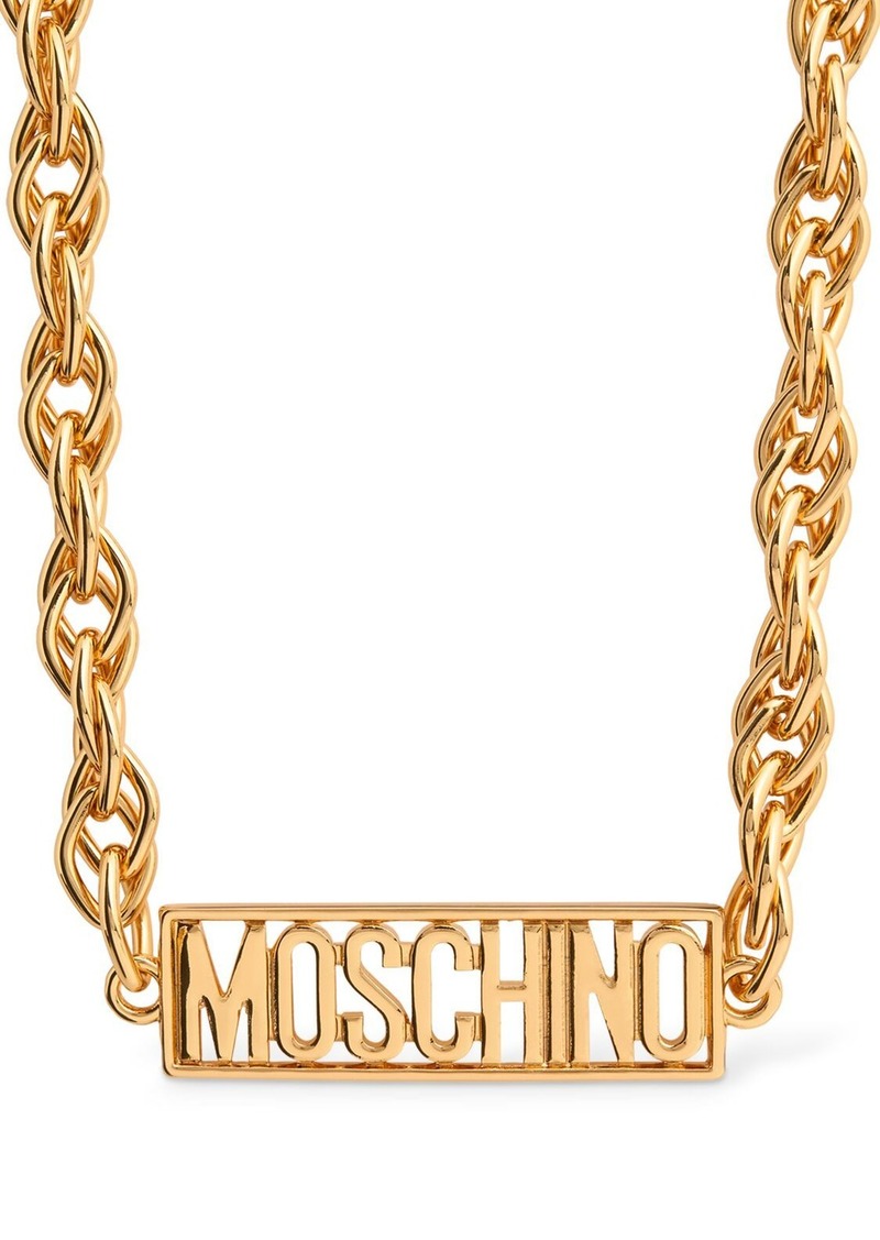 Moschino Plate Logo Collar Necklace