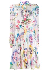 Moschino portrait doodle print dress