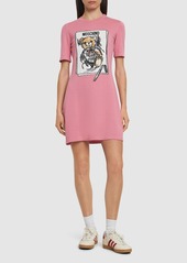 Moschino Printed Cotton Knit S/s Mini Dress