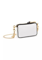 Moschino Quilted Logo Leather Clutch-On-Chain