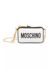 Moschino Quilted Logo Leather Clutch-On-Chain