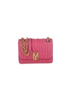 Moschino Quilted Logo Leather Shoulder Bag