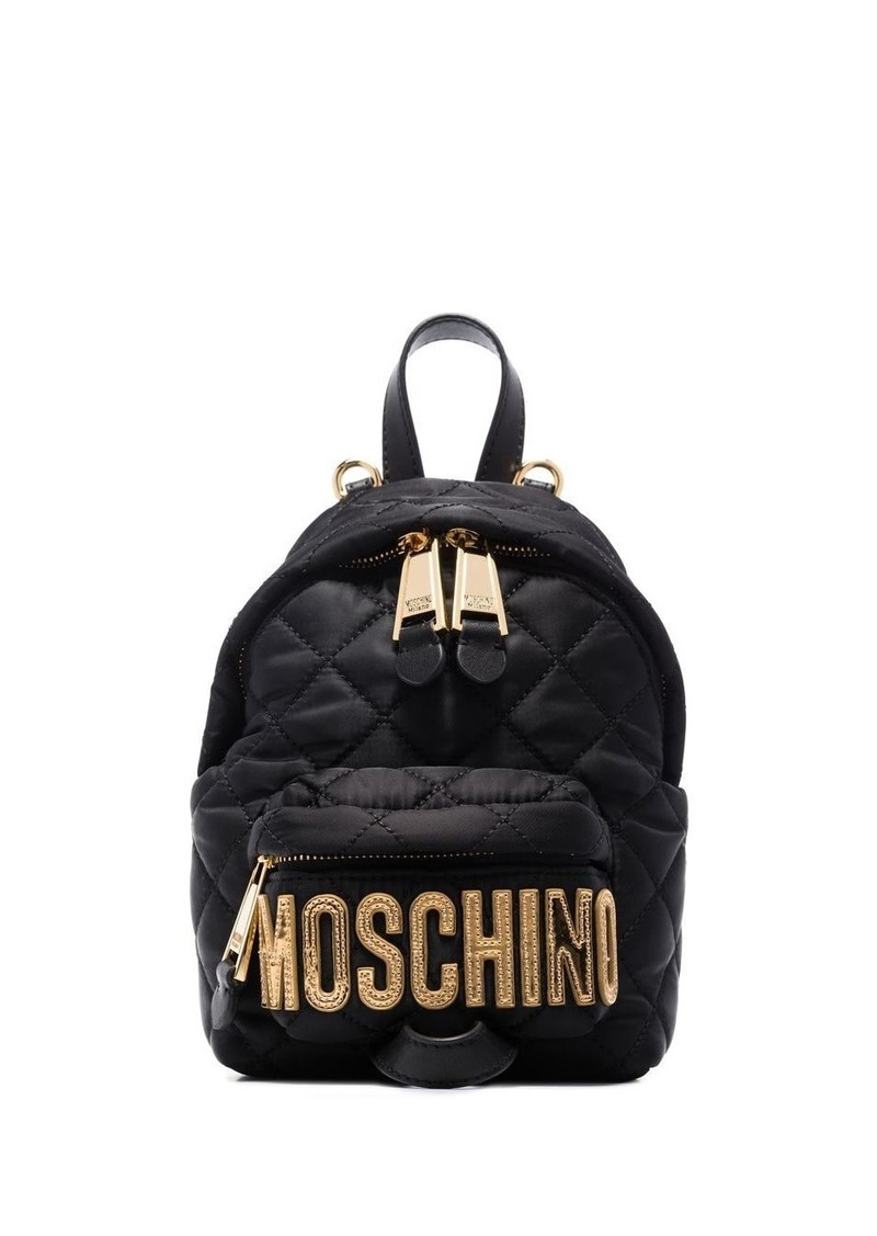 Moschino quilted logo-plaque backpack