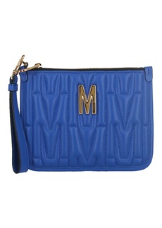 Moschino Quilted Logo Wristlet
