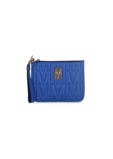 Moschino Quilted Logo Wristlet Pouch