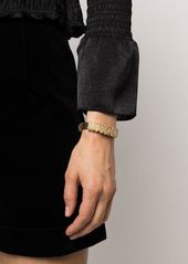 Moschino rhinestone-embellished logo bracelet