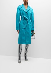 Moschino Satin Patch Trench Coat