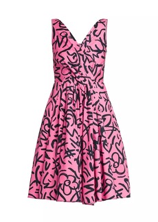 Moschino Scribble Fit & Flare Minidress