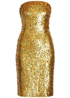 Moschino Sequin Embellished Tulle Strapless Dress