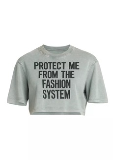 Moschino Short-Sleeve Cotton Crop T-Shirt