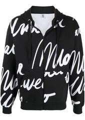 Moschino signature-print zipped hoodie