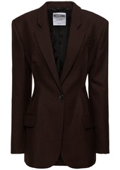 Moschino Single Breast Wool Jacquard Blazer