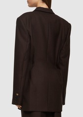 Moschino Single Breast Wool Jacquard Blazer