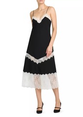 Moschino Sleeveless Lace-Embellished Midi-Dress