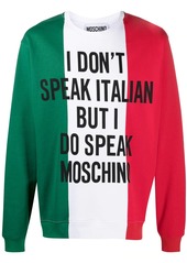 Moschino slogan print cotton sweatshirt