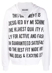 Moschino slogan-print zip-front hoodie