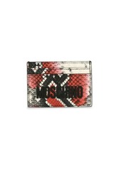 Moschino Snakeskin Print Leather Card Case