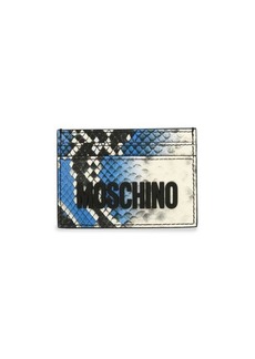Moschino Snakeskin Print Logo Card Holder