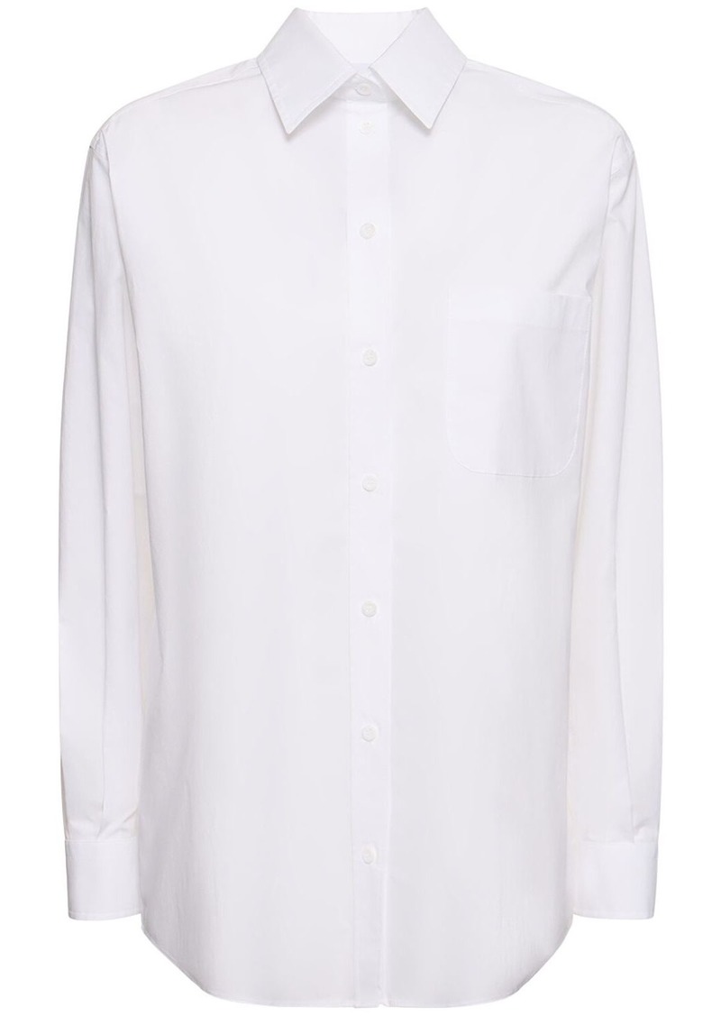 Moschino Stretch Cotton Poplin Back Logo Shirt