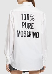 Moschino Stretch Cotton Poplin Back Logo Shirt