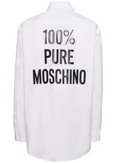 Moschino Stretch Cotton Poplin Back Logo Shirt