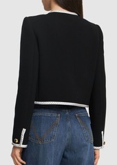 Moschino Stretch Crepe Cropped Jacket