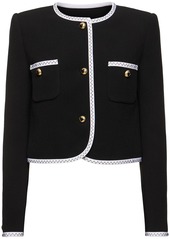 Moschino Stretch Crepe Cropped Jacket