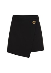 Moschino Stretch Crepe Front Wrap Shorts