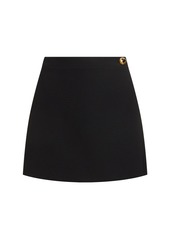 Moschino Stretch Crepe Wrap Mini Skirt