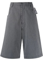 Moschino stripe-detail denim carpenter shorts